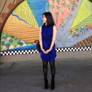 Blue dress with big bow in front